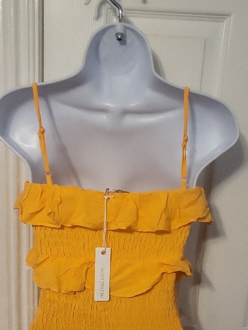 Olivaceous Yellow Ruffled Mini Dress - Picture 8 of 9
